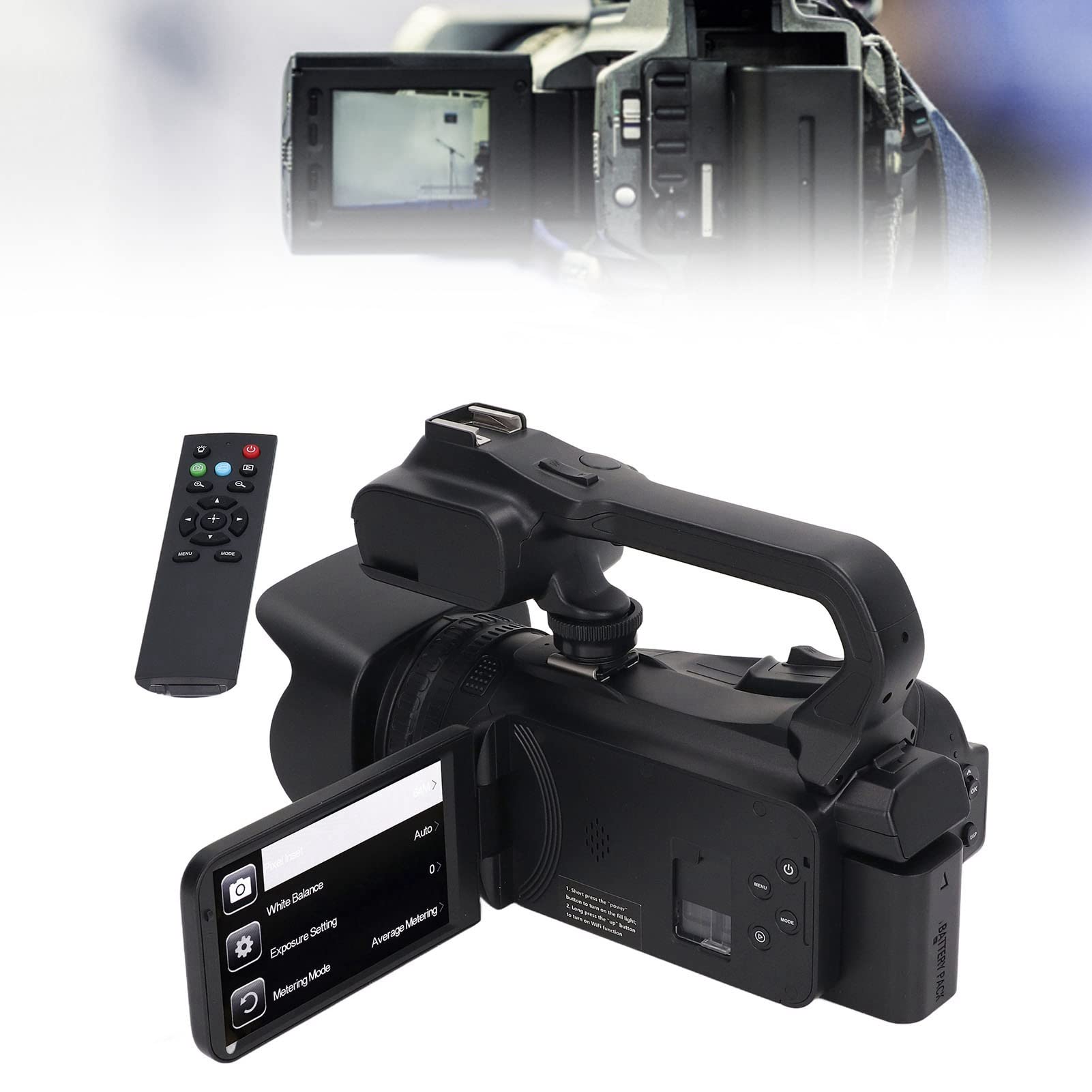 Amazon | 4K Ultra HD ビデオ カメラ ビデオカメラ、18X デジタル