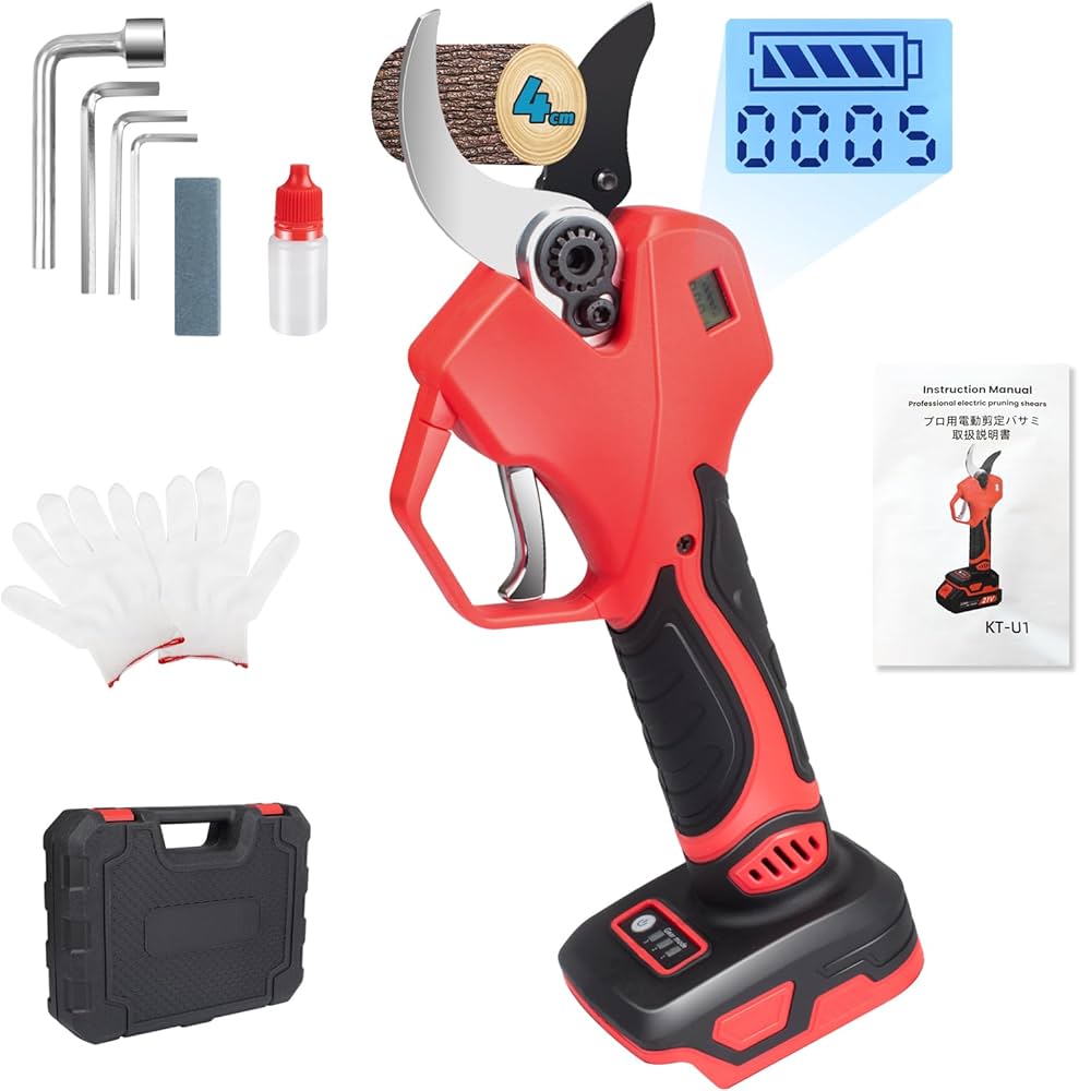 Amazon | 【大開口・40mm切断径】電動ハサミ 電動剪定バサミ【藤原園芸