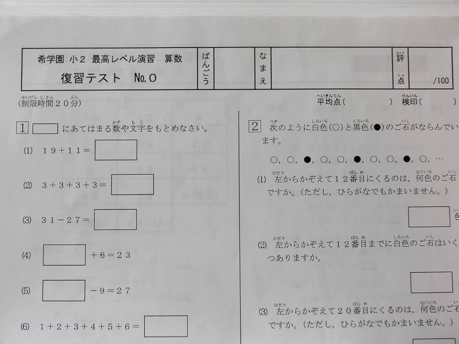 希学園 6年 算数 最高レベル演習 第1～第4分冊 2024年度 中古 希学園 6