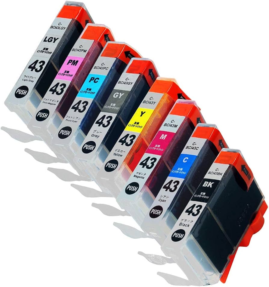 Amazon.co.jp: BCI-43 (BK/C/M/Y/PC/PM/GY/LGY)【8色マルチパック