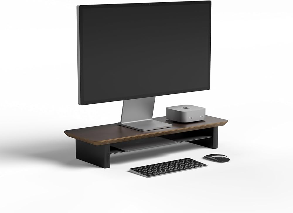 Amazon.co.jp: amesoba 木製 モニタースタンド 卓上 デスクシェルフ