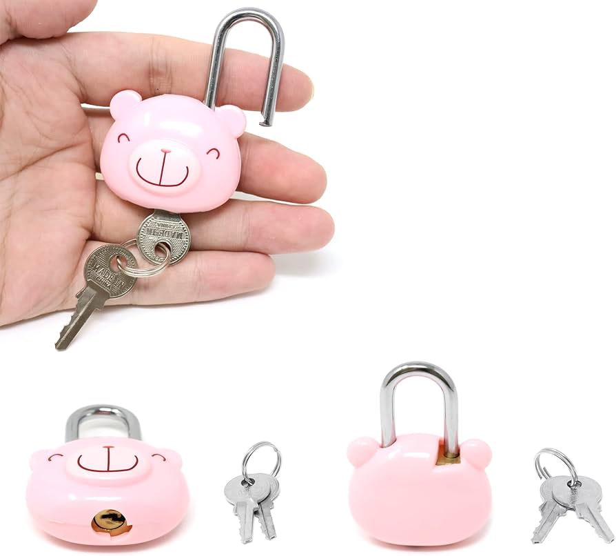 Honbay Cute Cartoon Animal Padlock Mini Bear Padlock Lock with Key