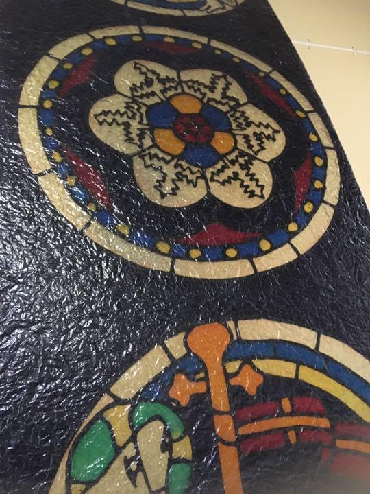 ステンドグラス 220センチ70センチ 360センチ70センチステンドグラス