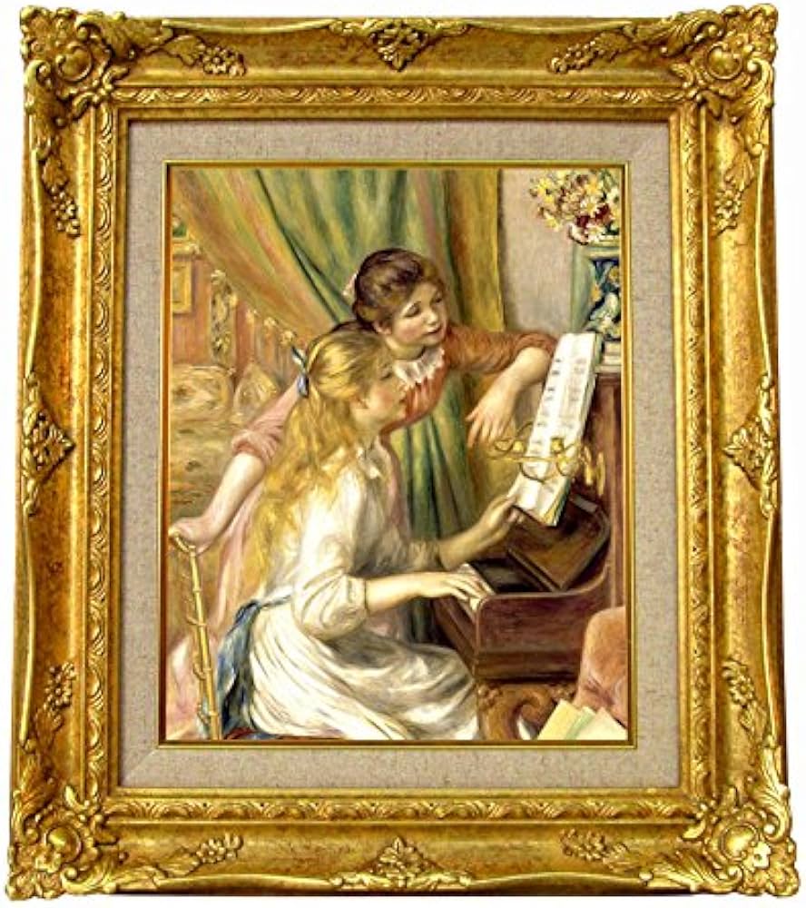 Amazon.co.jp: 世界の名画 ルノワール ピアノを弾く二人の少女