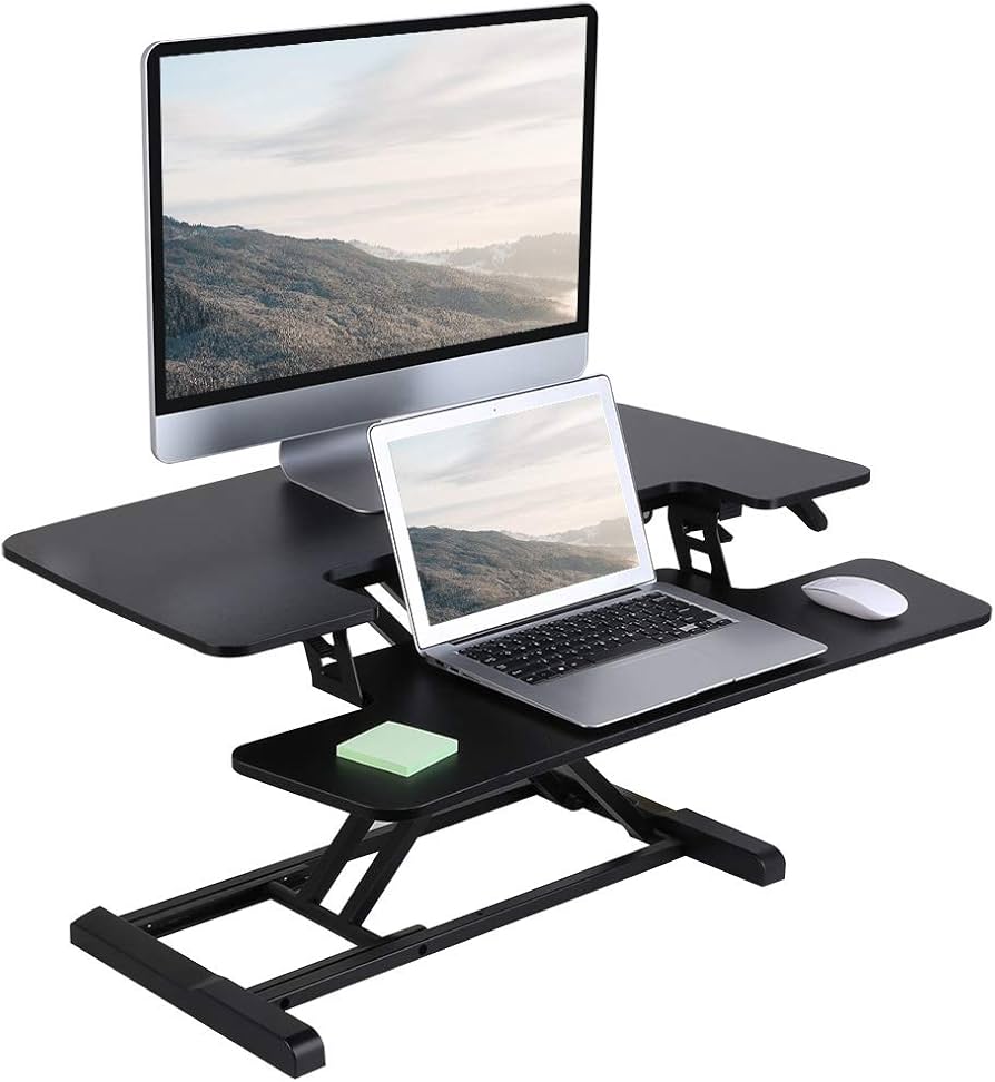 Amazon | FLEXISPOT M17MB 卓上スタンディングデスク 高さ調節できる