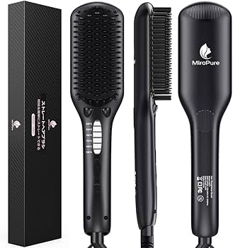 Amazon.co.jp: MiroPure ストレートブラシ ヘアアイロン ダブル