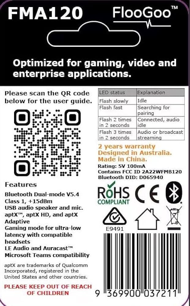 Amazon.com: FlooGoo FMA120 Bluetooth Dual-Mode Audio Adapter