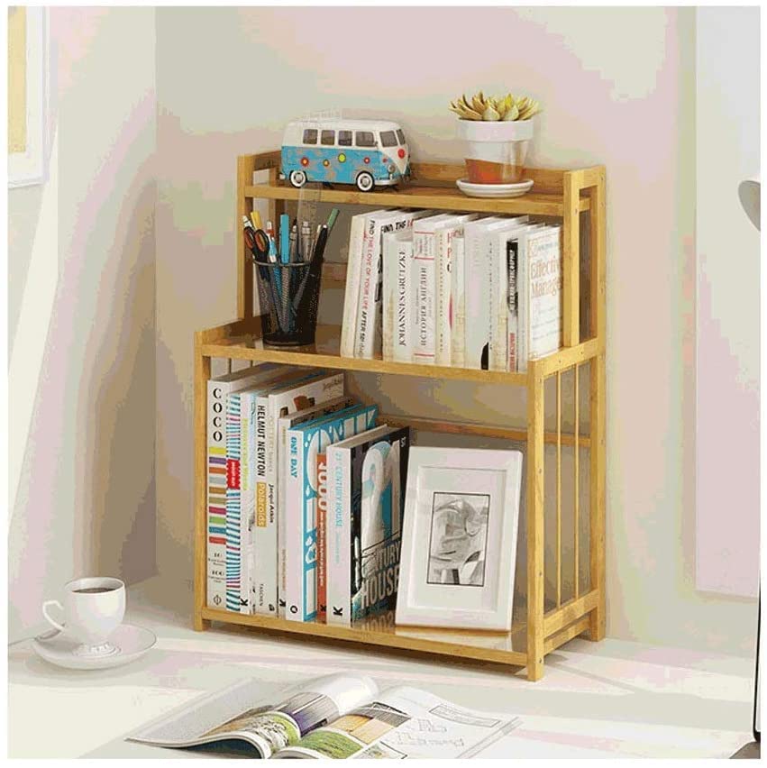 Amazon.co.jp: 本棚 書棚 書架 3層竹本棚本棚学生オフィスデスクトップ