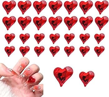 Amazon | Chisafly ネイルパーツ ハート 大きい 30個セット ネイル