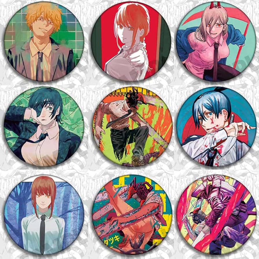 Amazon.co.jp: チェンソーマン 缶バッジ デンジ マキマ パワー 早川