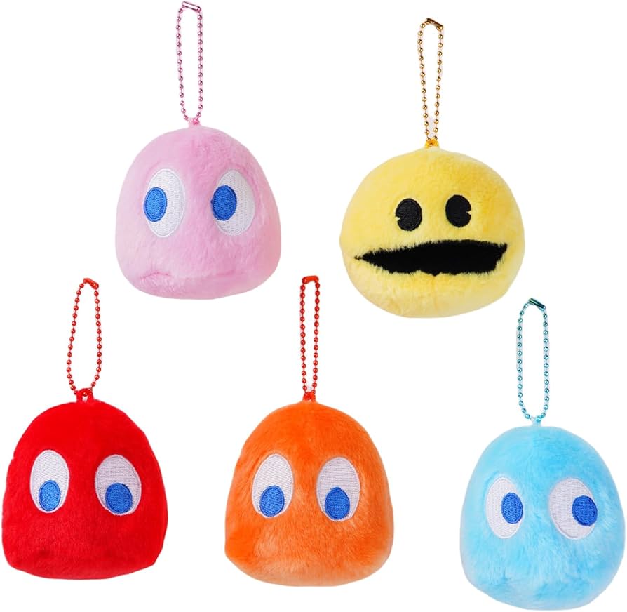 Amazon.co.jp: パックマン ぬいぐるみ キーホルダー 5個セット とても