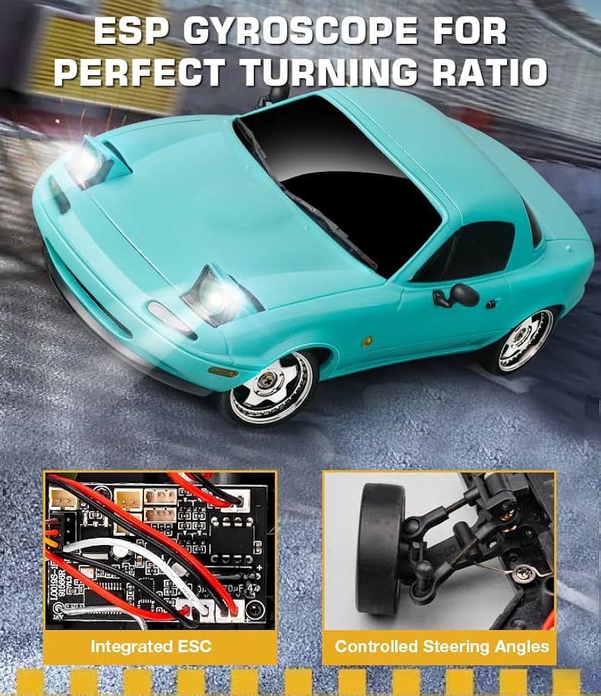 Amazon.com: SVERTIBO LD1804 1/18 Scale RC Drift Car, Mini Mazda MX