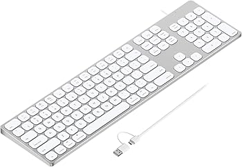 Amazon.com: 9H Aluminum USB Wired Keyboard with Numeric Keypad for
