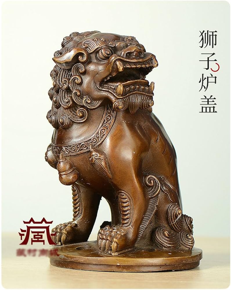 Amazon｜仏具 香炉 机上香炉 風水開運置物 狛犬（獅子狛犬）古美色 胴