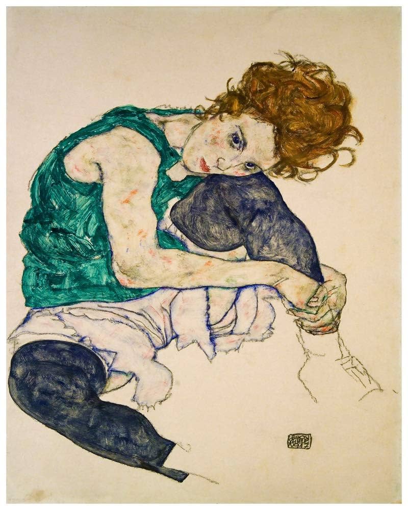 Egon Schiele 線画 木製フレーム付き Egon Schiele 線画 木製フレーム