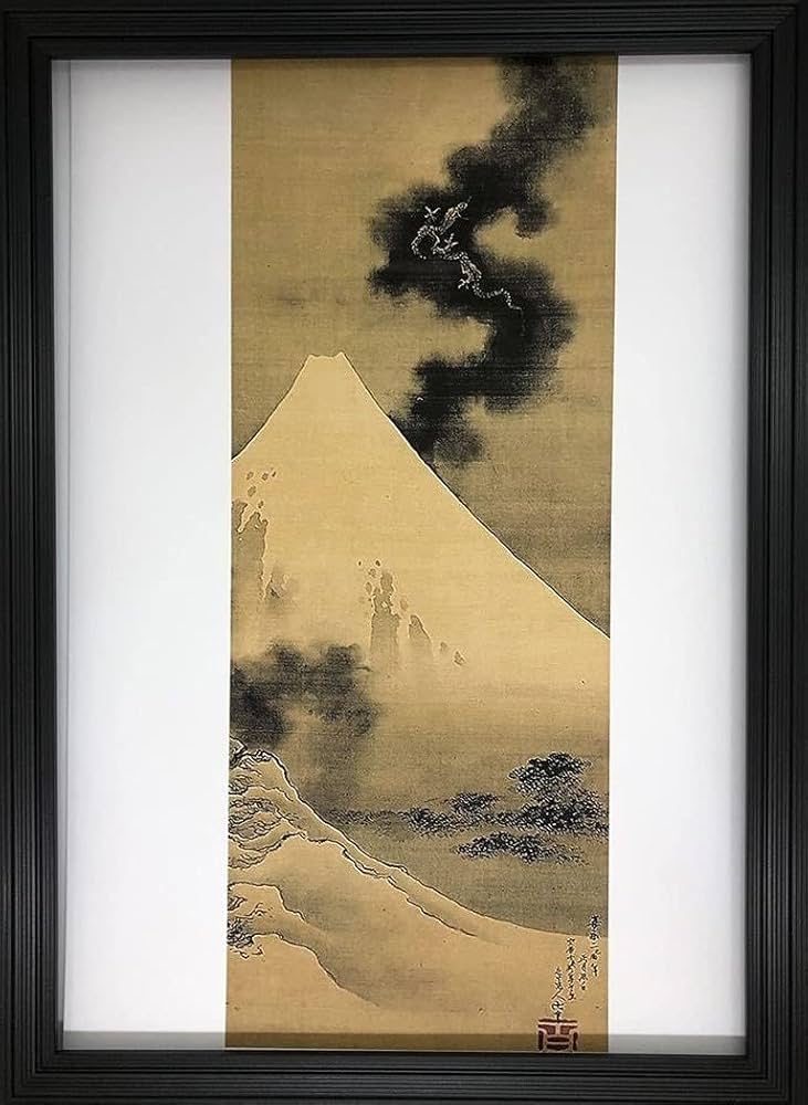 関蓑洲筆 富士越龍之図（江戸時代末～明治時代初） 関蓑洲筆 富士越龍