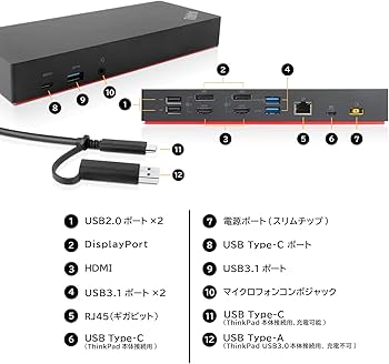 Amazon.co.jp: 【純正品】 Lenovo ThinkPad ハイブリッド USB Type-C