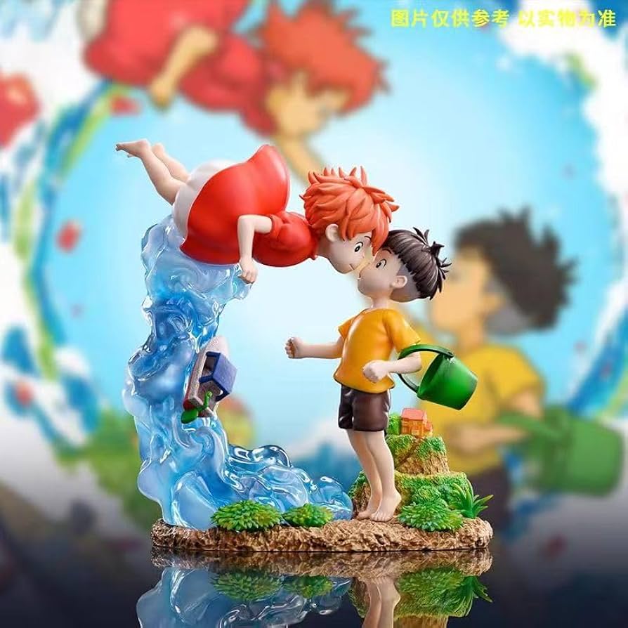 Amazon.co.jp: HEIXIA 59ポニョと宗介癒し系潮遊びGK彫像フィギュア