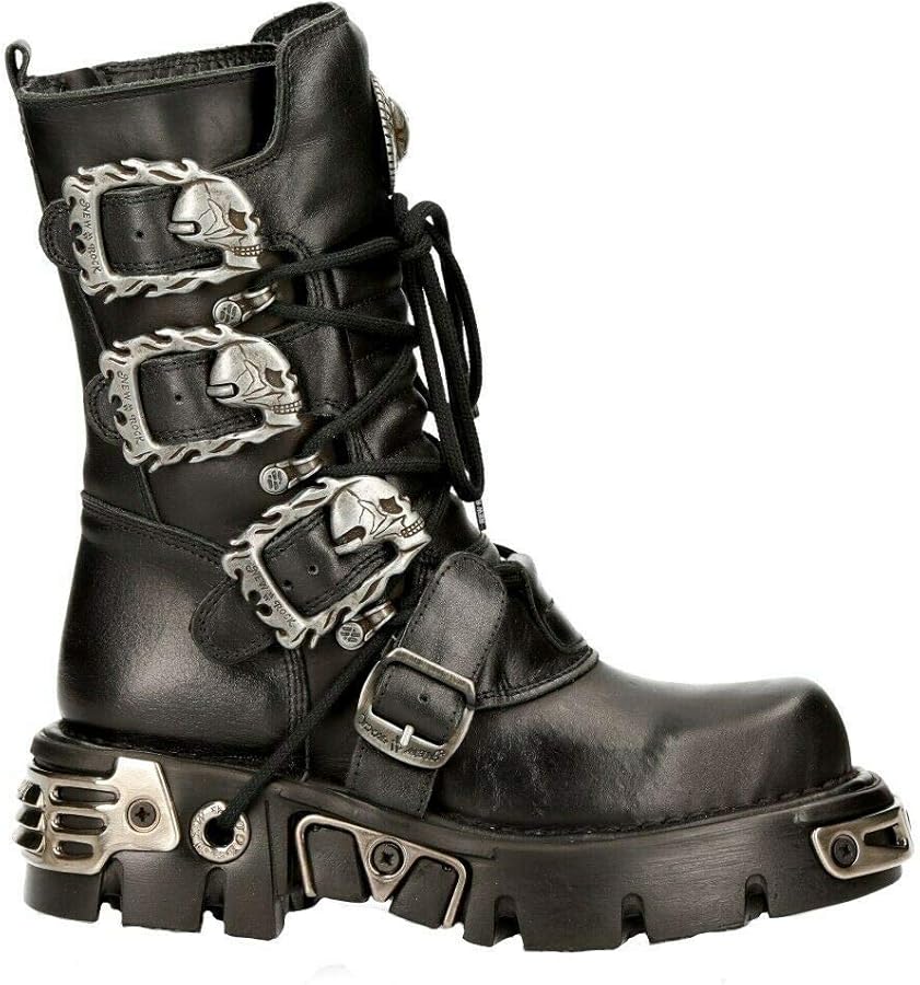 Amazon.com | NewRock Unisex Black and Silver M.391-S18 Metallic