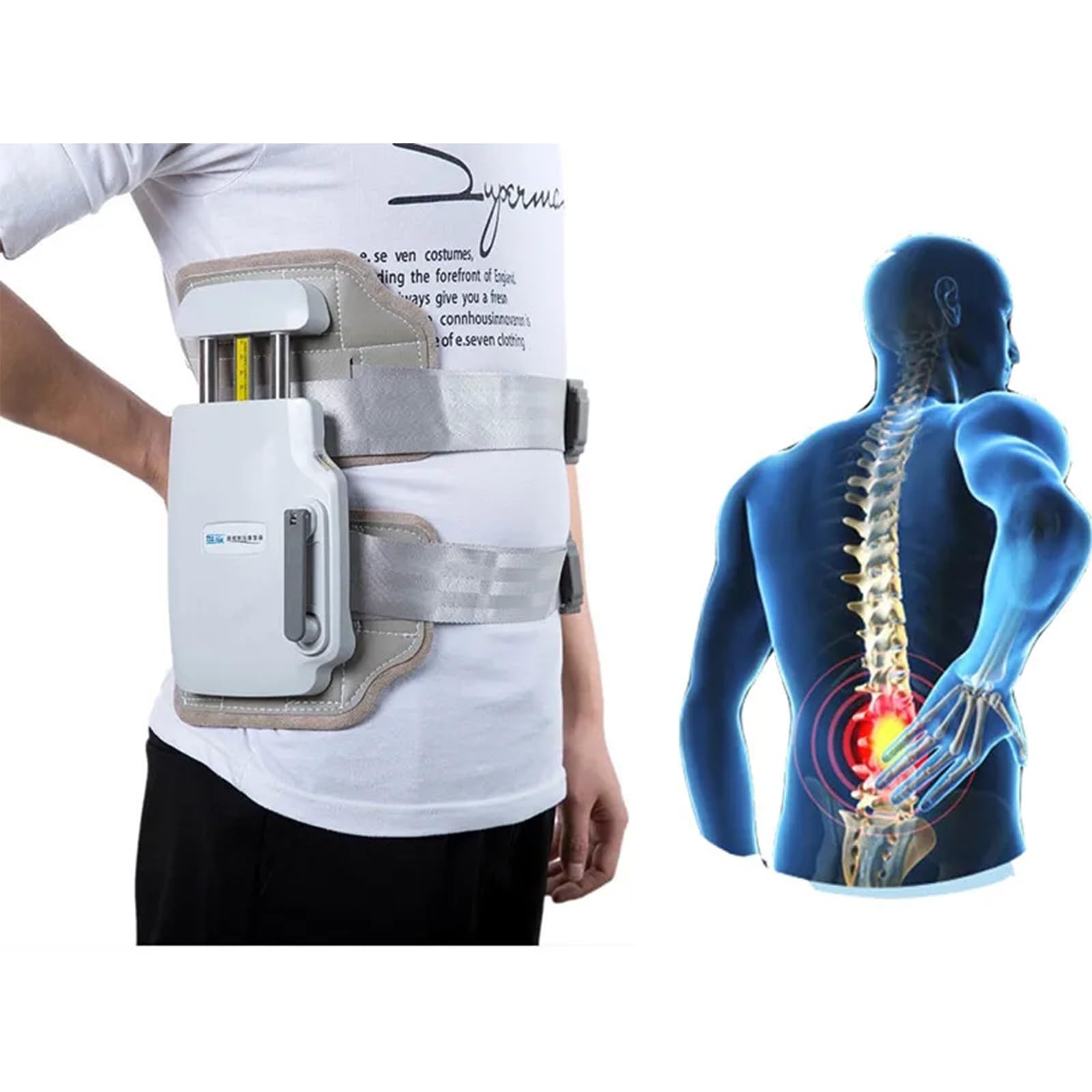 Amazon | 腰椎牽引減圧バックベルト脊椎腰椎ディスク牽引トラクター