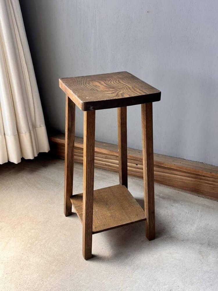 Amazon.co.jp: 花台アンティーク木製古道具台展示台古家具ディスプレイ