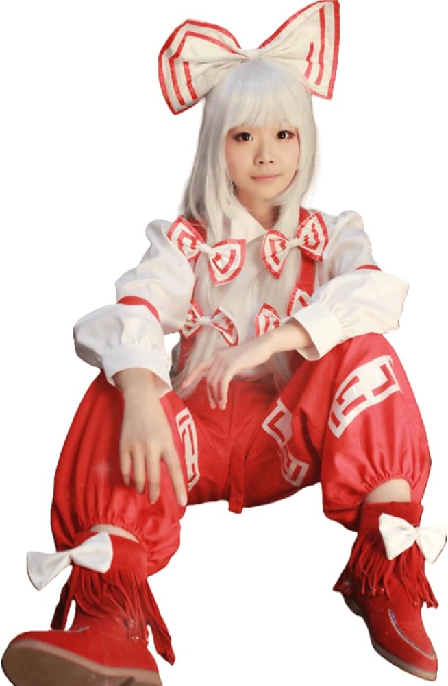 Amazon.co.jp: [QMIQMI] 藤原 妹紅 コスプレ衣装 【ウィッグ、靴追加