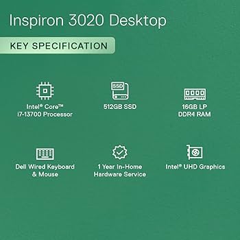 Dell Inspiron 3020S Windows 11 Home Desktop,Intel 13Th Gen Core I7