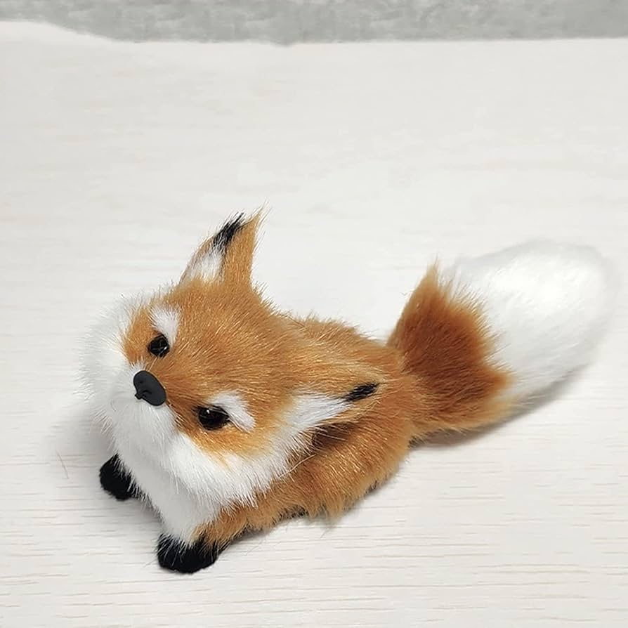 Amazon.co.jp: フォックス ぬいぐるみ 狐 置物グッズ 可愛い 車 事務室