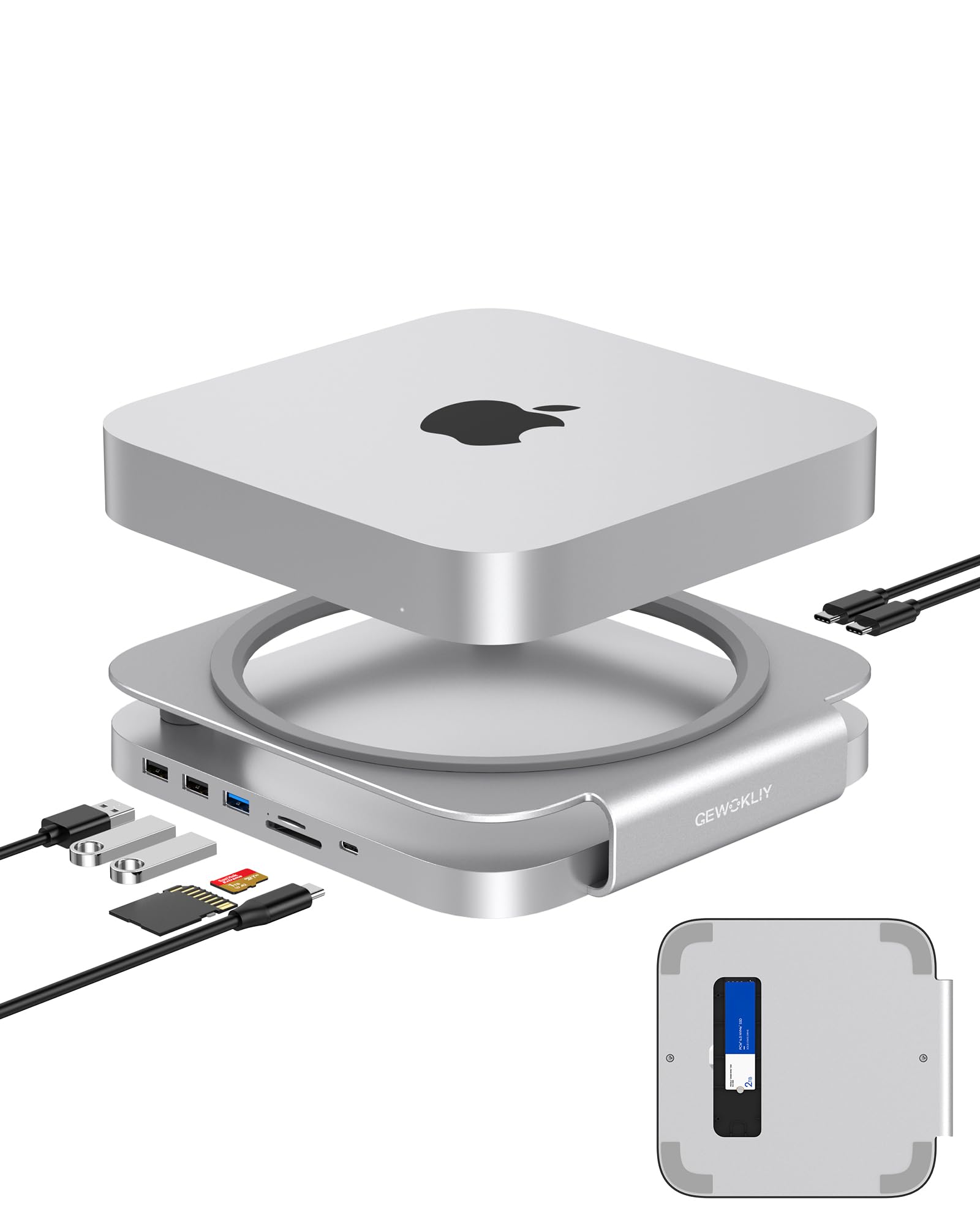 Amazon.com: GEWOKLIY Mac mini Dock and Stand with NVMe/SATA M.2