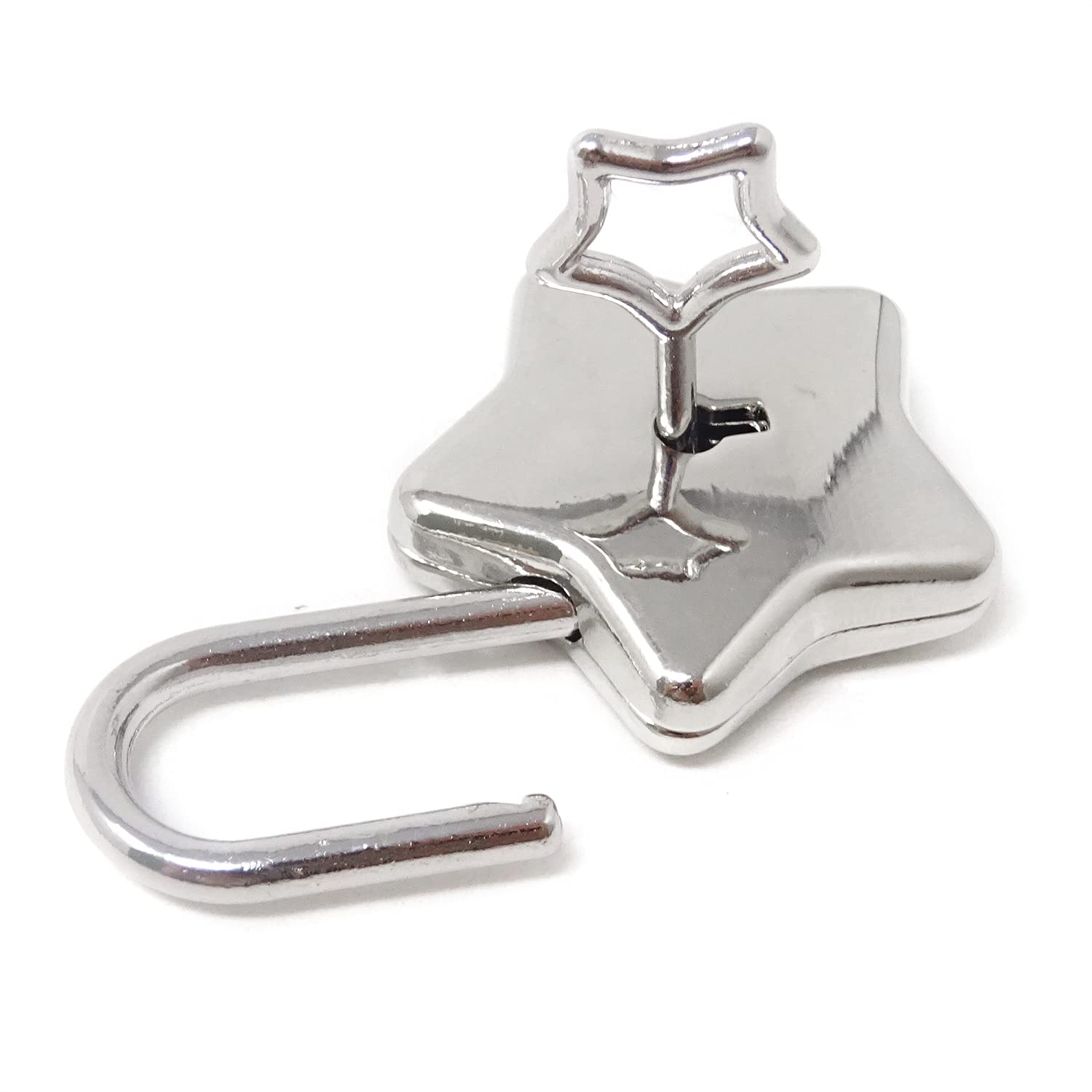 Honbay Mini Silver Tone Cute Star Shaped Padlock with Key for