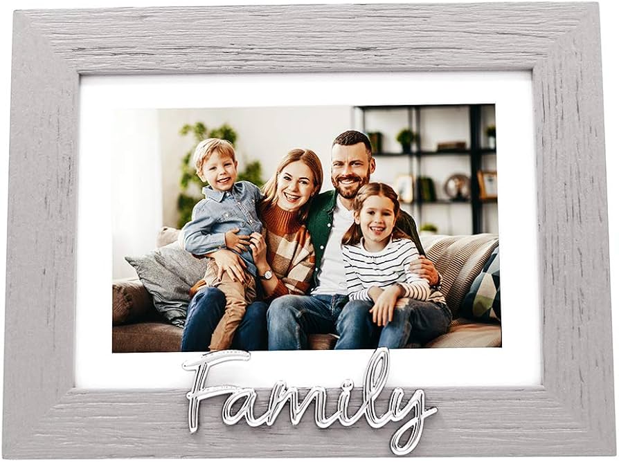 Amazon.com - Happy Homewares Grey Woodgrain Effect Family Picture