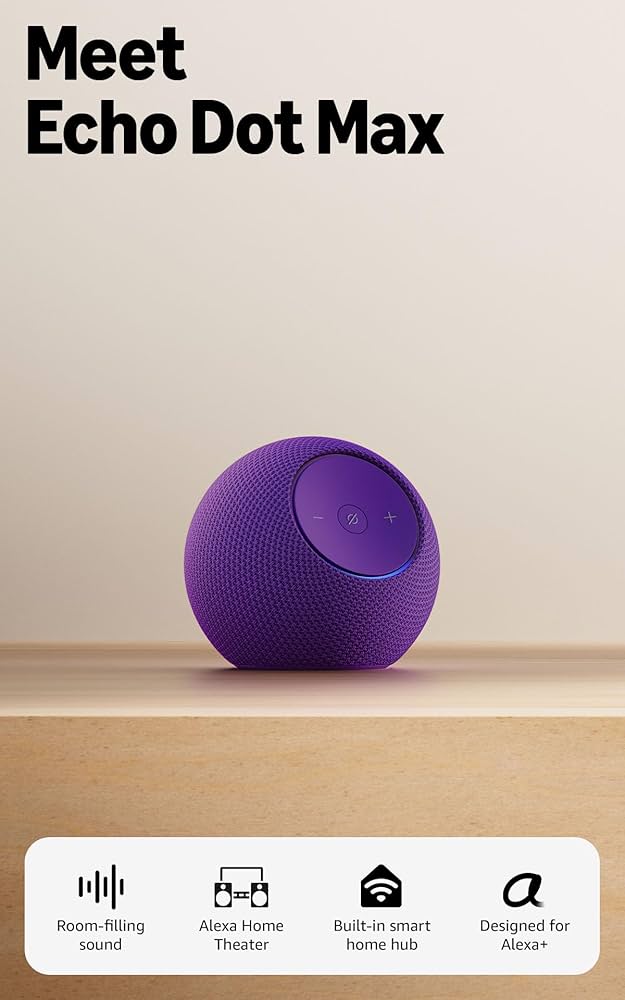Amazon Echo Dot Max | Alexa Speaker | Amethyst | Amazon