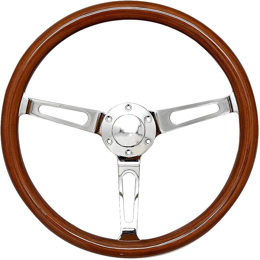 Amazon | ウッド ステアリング 38Φ 15インチ 6穴 ハンドル レトロ