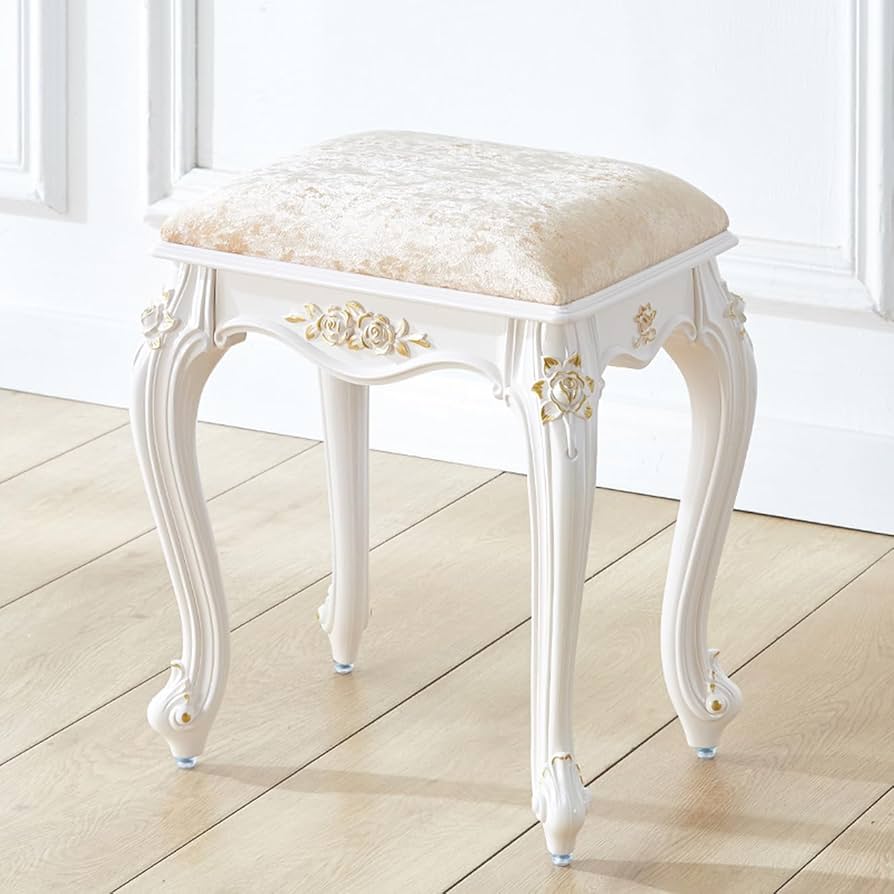 Amazon.co.jp: THLD スツール おしゃれ 四角 ロースツール ロココ調 猫