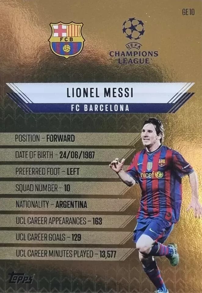 Amazon.co.jp: Match Attax 2024 2025 ライオネルメッシ ゴールド