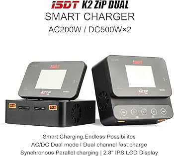 Amazon.com: ISDT Smart Charger, K2 Zip AC/DC Dual Mode Dual