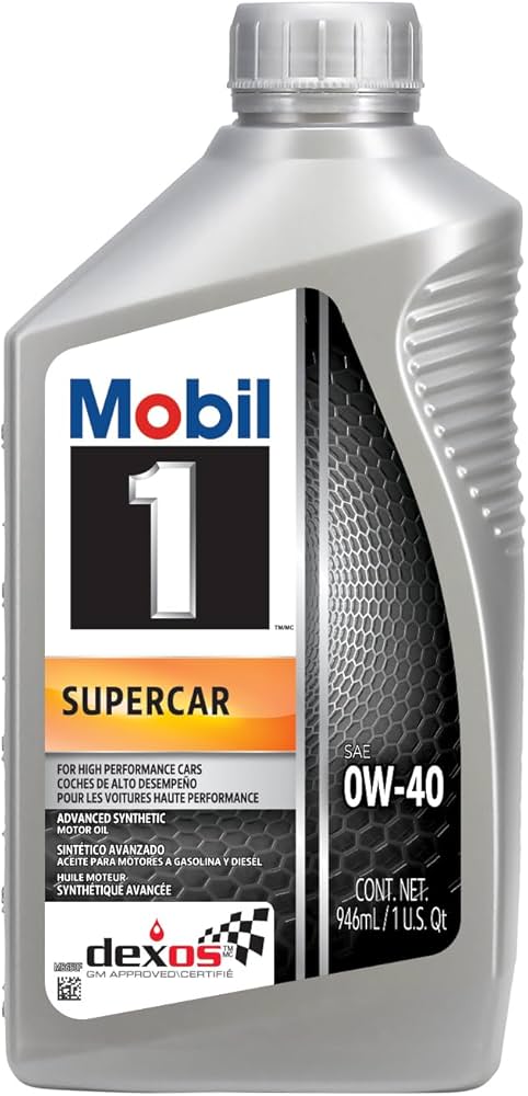 Amazon | Mobil 1 Supercar Advanced 完全合成モーターオイル 0W-40、1