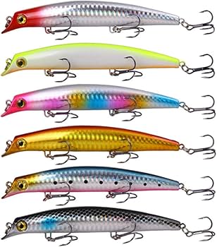 Amazon.co.jp: Nuguri ルアーセット ミノー 12.5cm 14g 6色セット