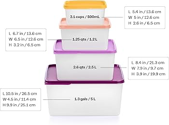 Amazon｜Tupperware キープタブ 4個 積み重ね食品保存セット マルチ