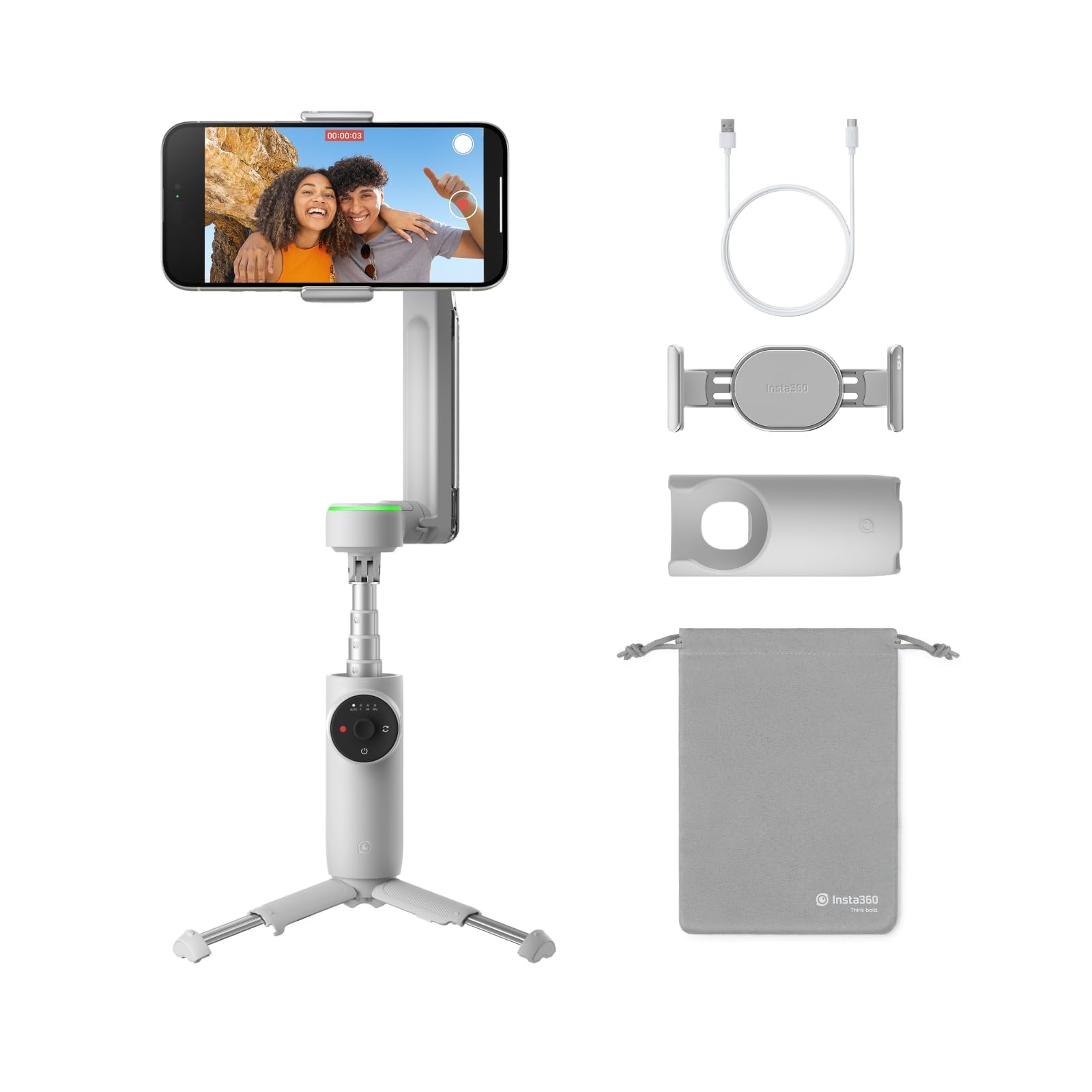 Insta360 Flow Pro - AI-Powered Gimbal Stabilizer for Smartphone