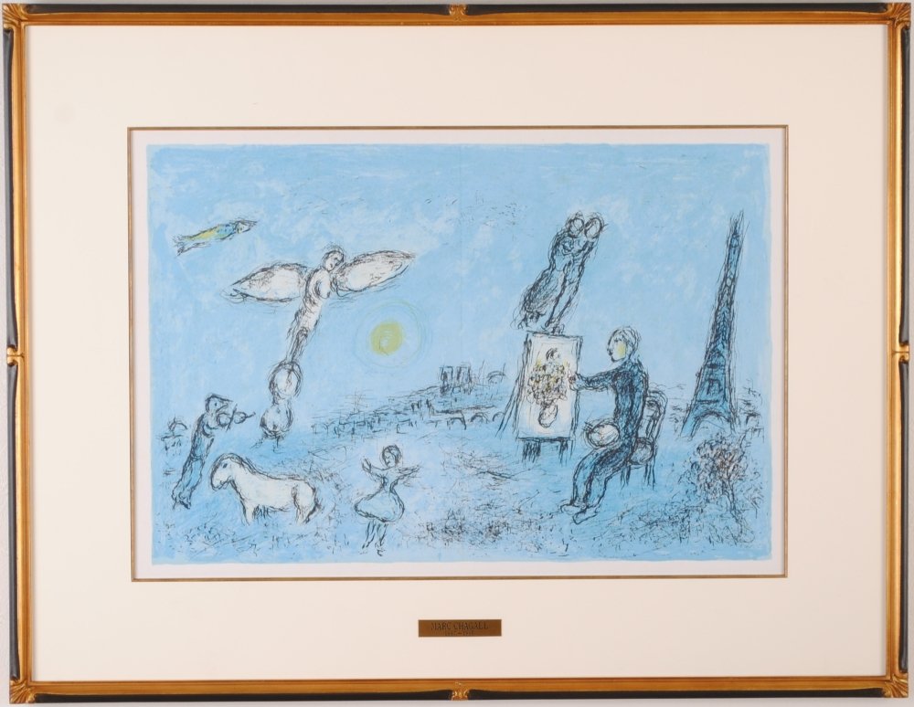 Amazon | マルク・シャガール 絵画 オリジナルリトグラフ 版画 「画家