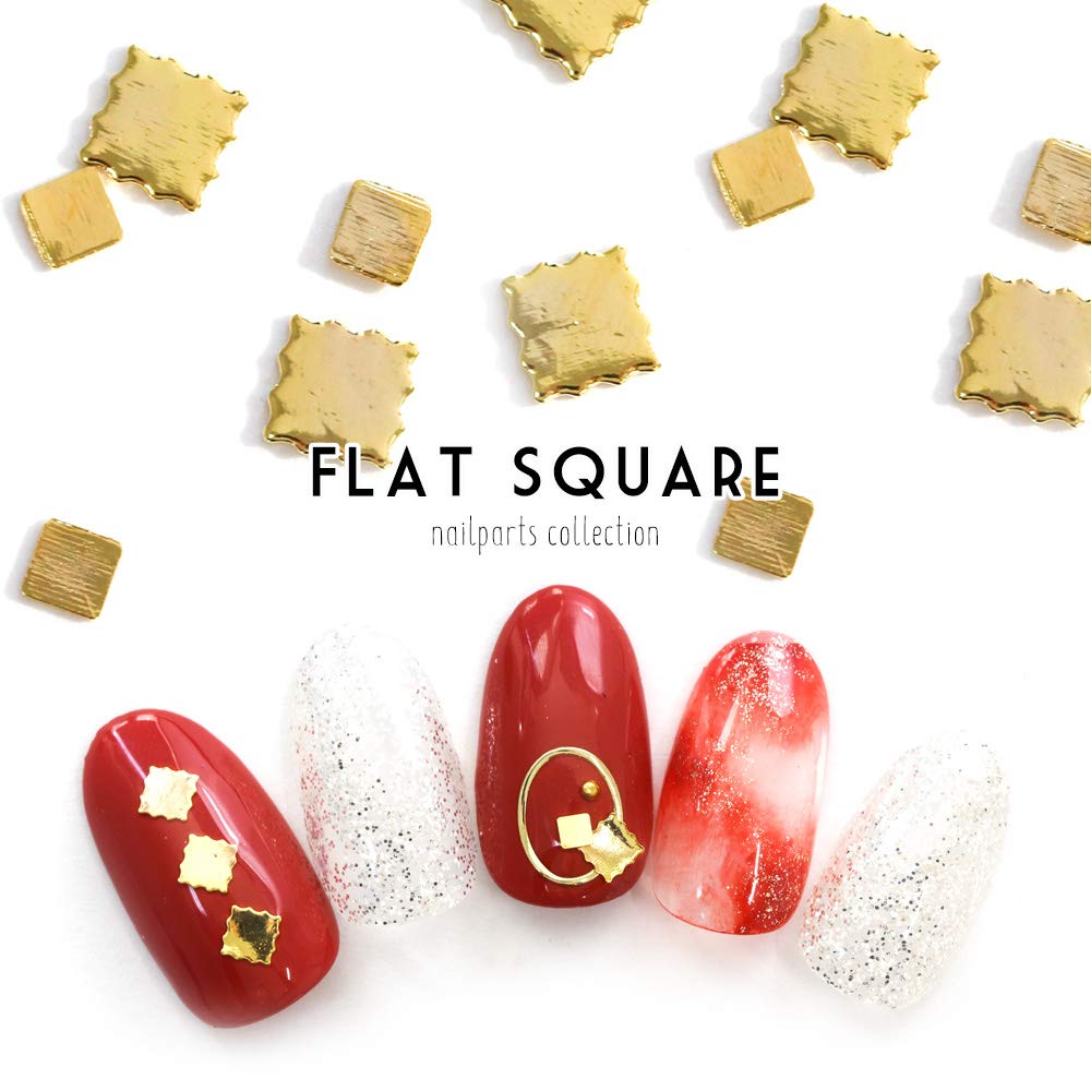 Amazon | ネイルパーツ スクエア パーツ ゴールド 30個 S 四角