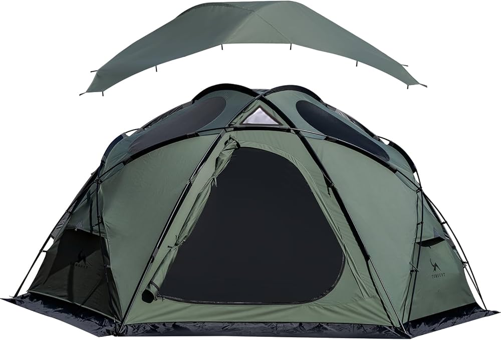 Amazon.co.jp: TOMOUNT ドームテント tc 大型 煙突穴付き 2～4人