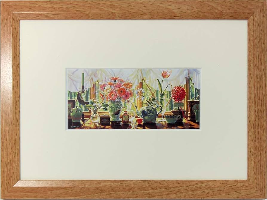 Amazon.co.jp: ◇笹倉鉄平◇【軽井沢の窓辺】アートプリント◇額装