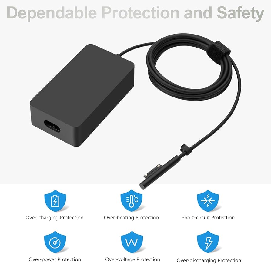 Amazon.com: 65W Charger for Microsoft Surface Pro 11/10/9/8/7+