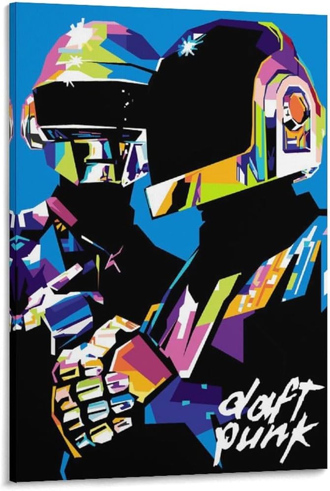 Amazon.co.jp: ダフトパンク絵画ポスター キャンバス プリント 部屋