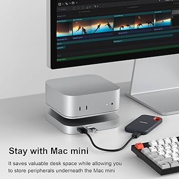 Amazon.com: Qwiizlab 40Gbps Mac mini M4/M4 Pro Stand Hub with USB4