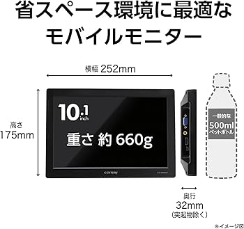 Amazon.co.jp: センチュリー 10.1インチHDMIマルチモニター plus one