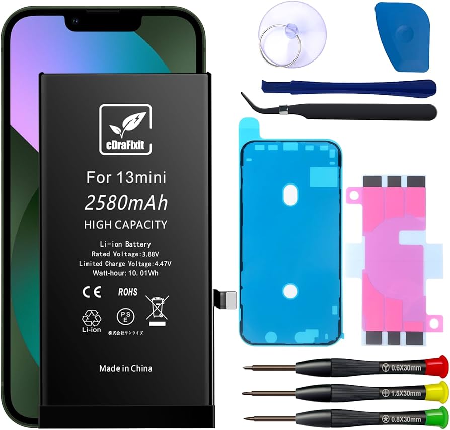 Amazon | cDraFixit For iPhone 13 mini バッテリー 修理 交換用