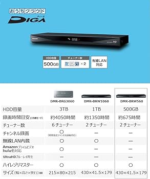 Amazon | パナソニック 500GB 2チューナー ブルーレイレコーダー 4K